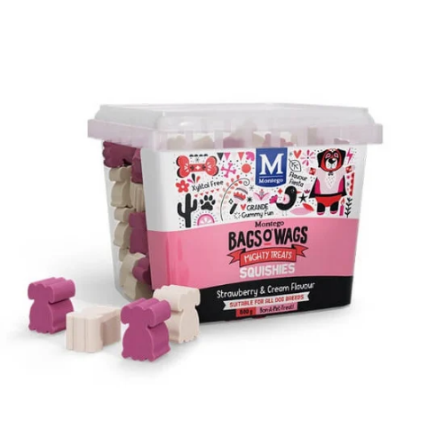 Montego Bags o’Wags Squishies – Strawberry & Cream 500g