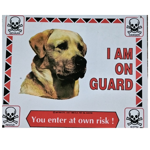 Golden Labrador - I am On Guard Sign