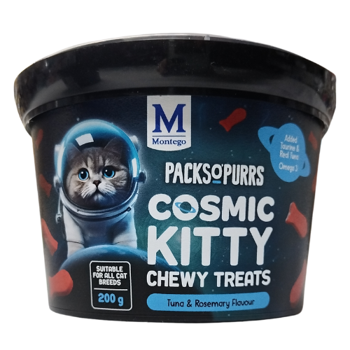 Montego Packs O' Purrs Cosmic Tuna & Rosemary Cat Treats 200g