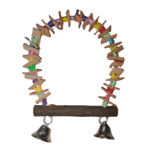 Parrot World Bird Toy Wood & Leather