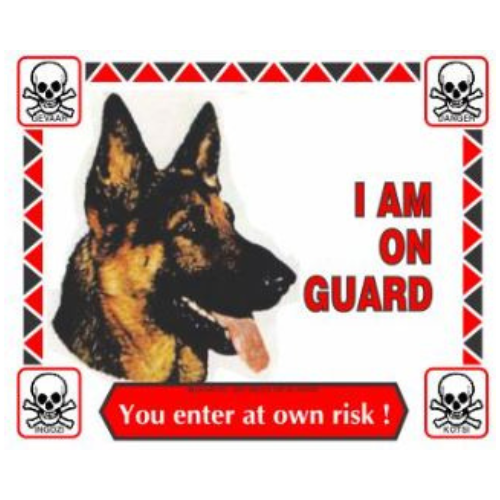 S/H Alsation - I am On Guard Sign