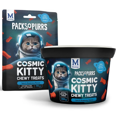 Montego Packs O' Purrs Cosmic Tuna & Rosemary Cat Treats 200g