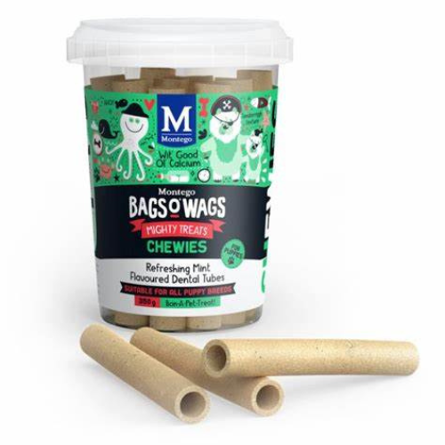 Refreshing Mint Dental Tubes Montego BagsOWags 350G For Puppies